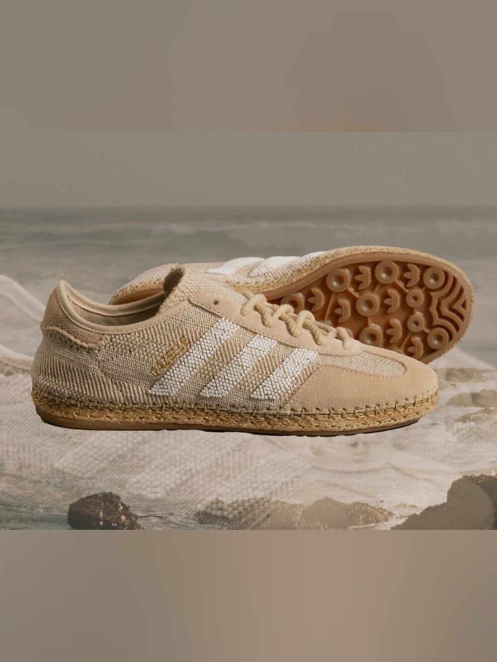 Adidas Beige CLOT GAZELLE Woven Espadrille Sneakers - Men